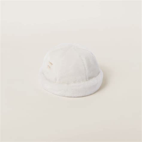 miu miu shearling hat|White Shearling Hat .